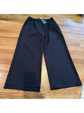 HALARA WOMENS MEDIUM PETITE BLACK PANTS NEW PULL ON